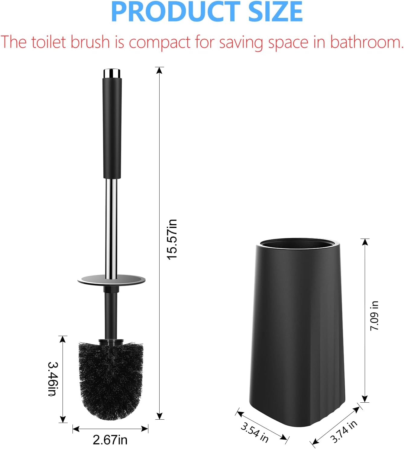 SetSail Toilet Brush Set 2 Pack with Holder and Durable Bristles