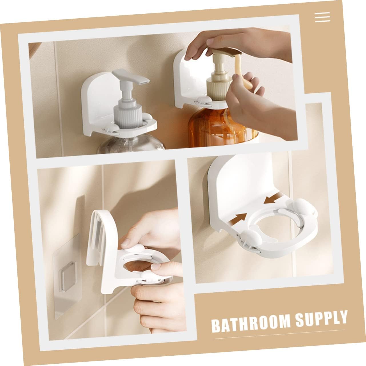 BEBEMOKO 2pcs Wall-Mounted Shampoo Holder for Space-Saving Storage