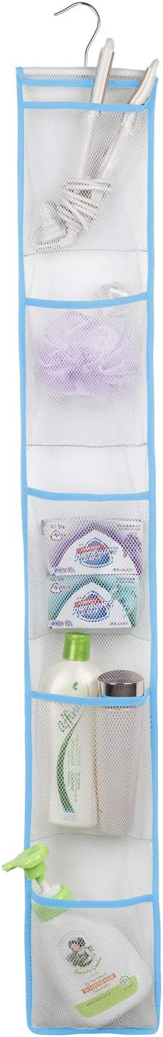 ALYER Narrow Mesh Shower Caddy Organizer Blue