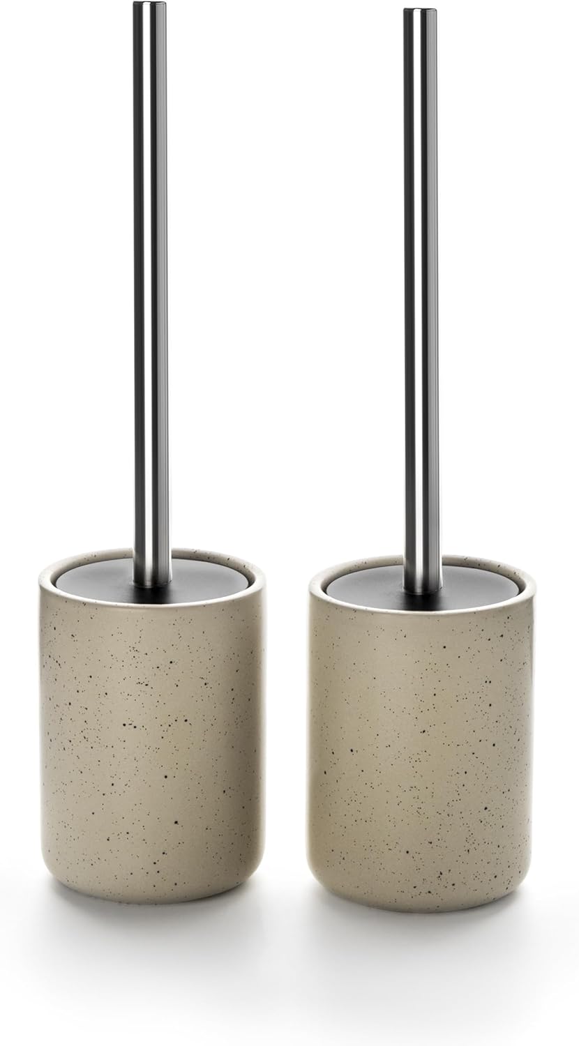Viosuniu Ceramic Toilet Brush and Holder Set 2 Pack