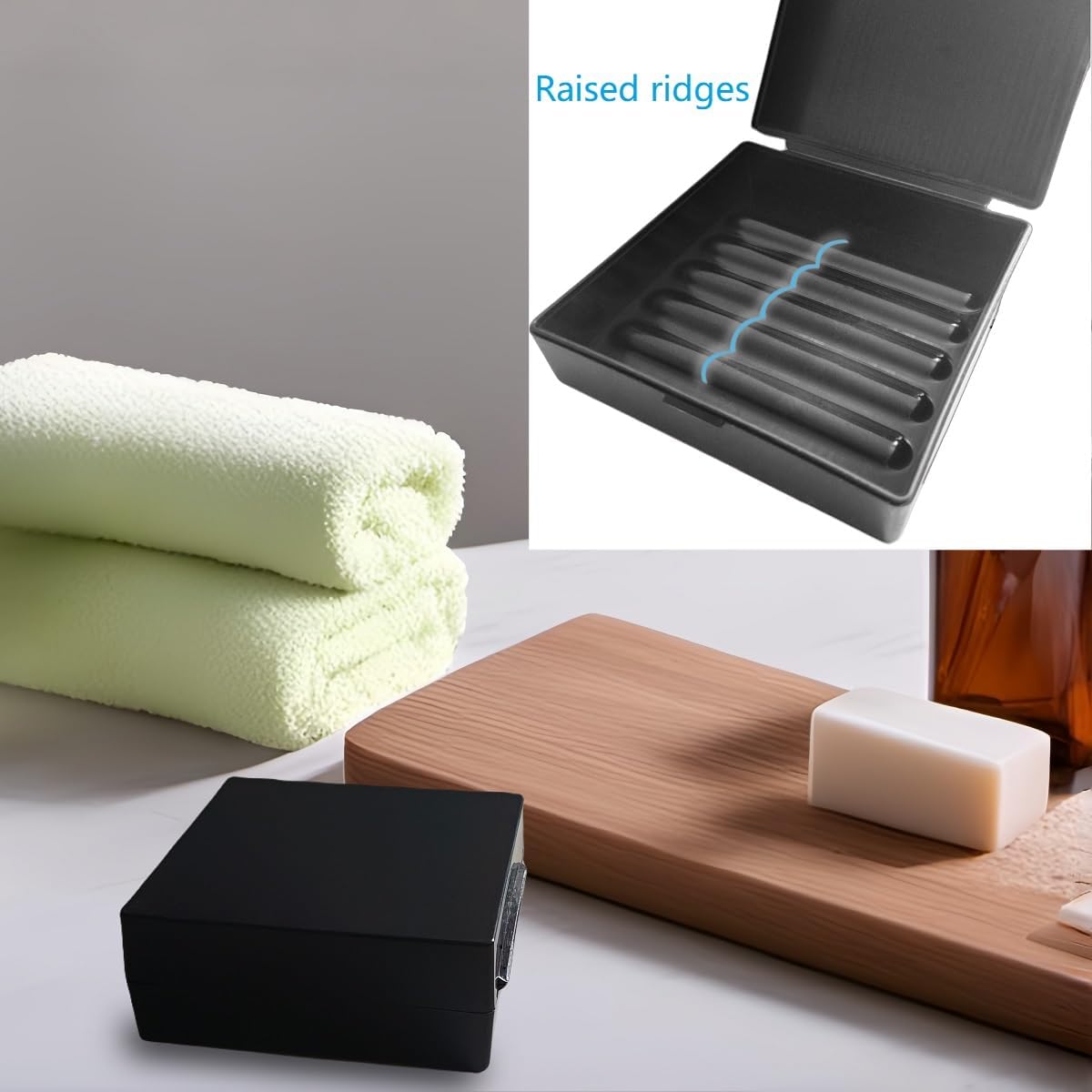 Elimeta 2Pack Square Bathroom Soap Dishes with Lid