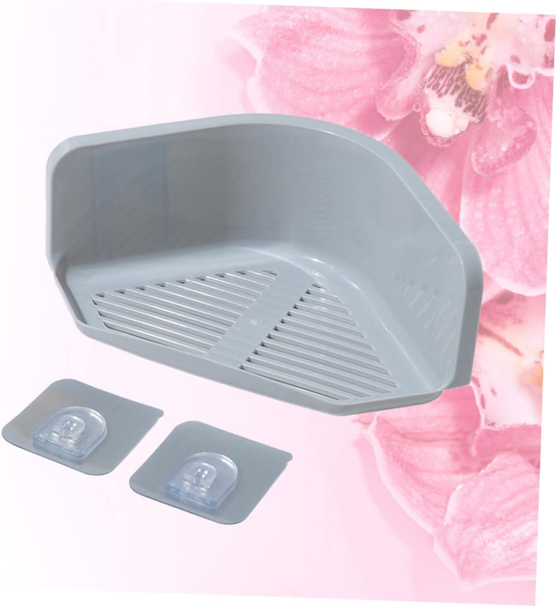 2pcs No Punching Triangle Storage Rack for Bathroom and Kitchen