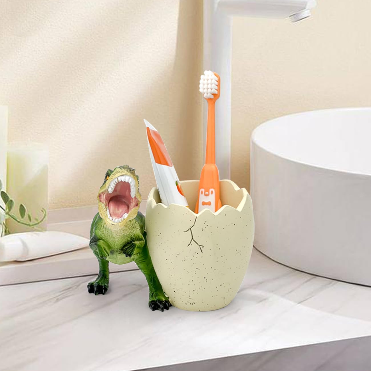FlidRunest Dinosaur Toothbrush Holder - Green 1