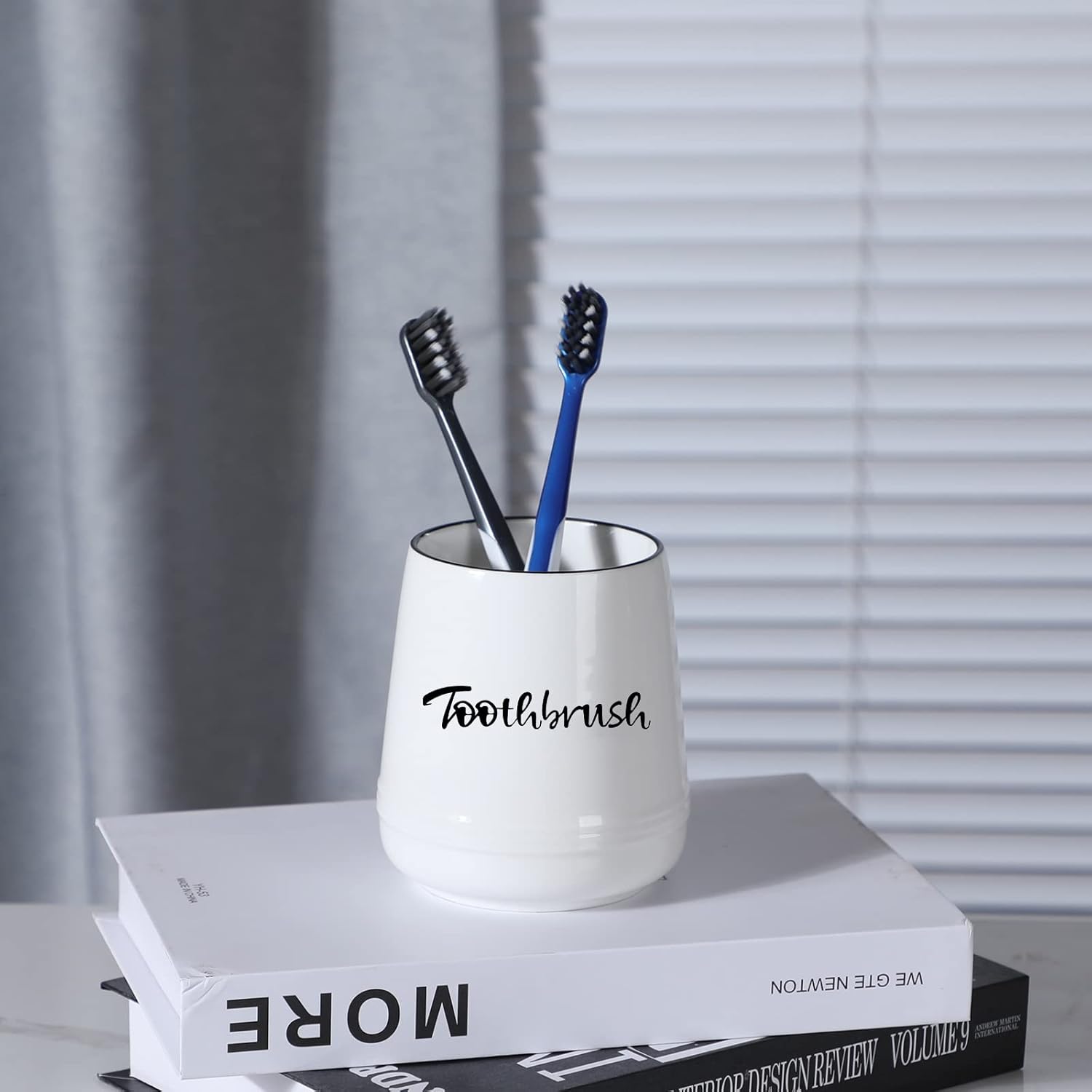 LEETOYI Porcelain Toothbrush Holder White 1
