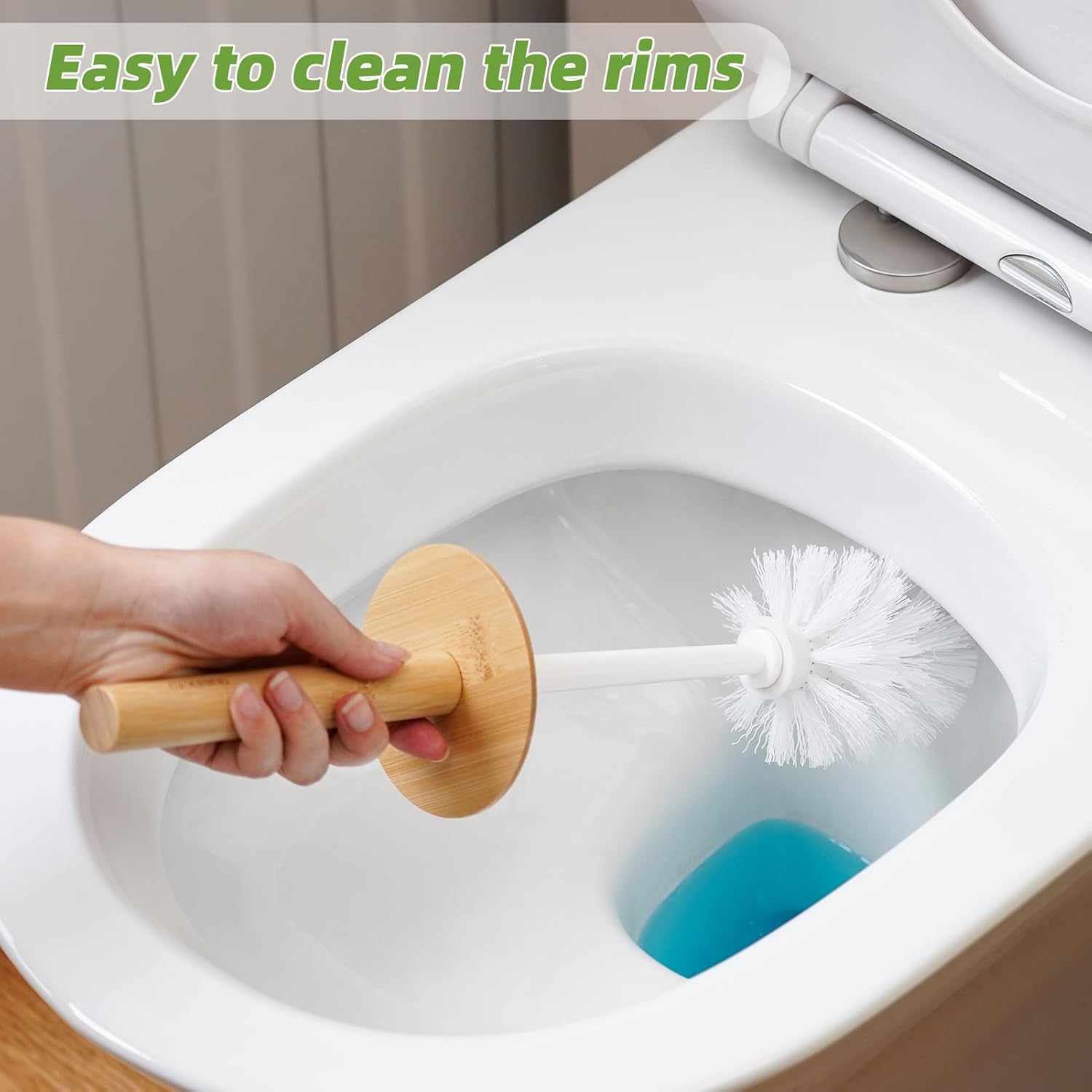 SUBEKYU Toilet Brush Set with Holder White