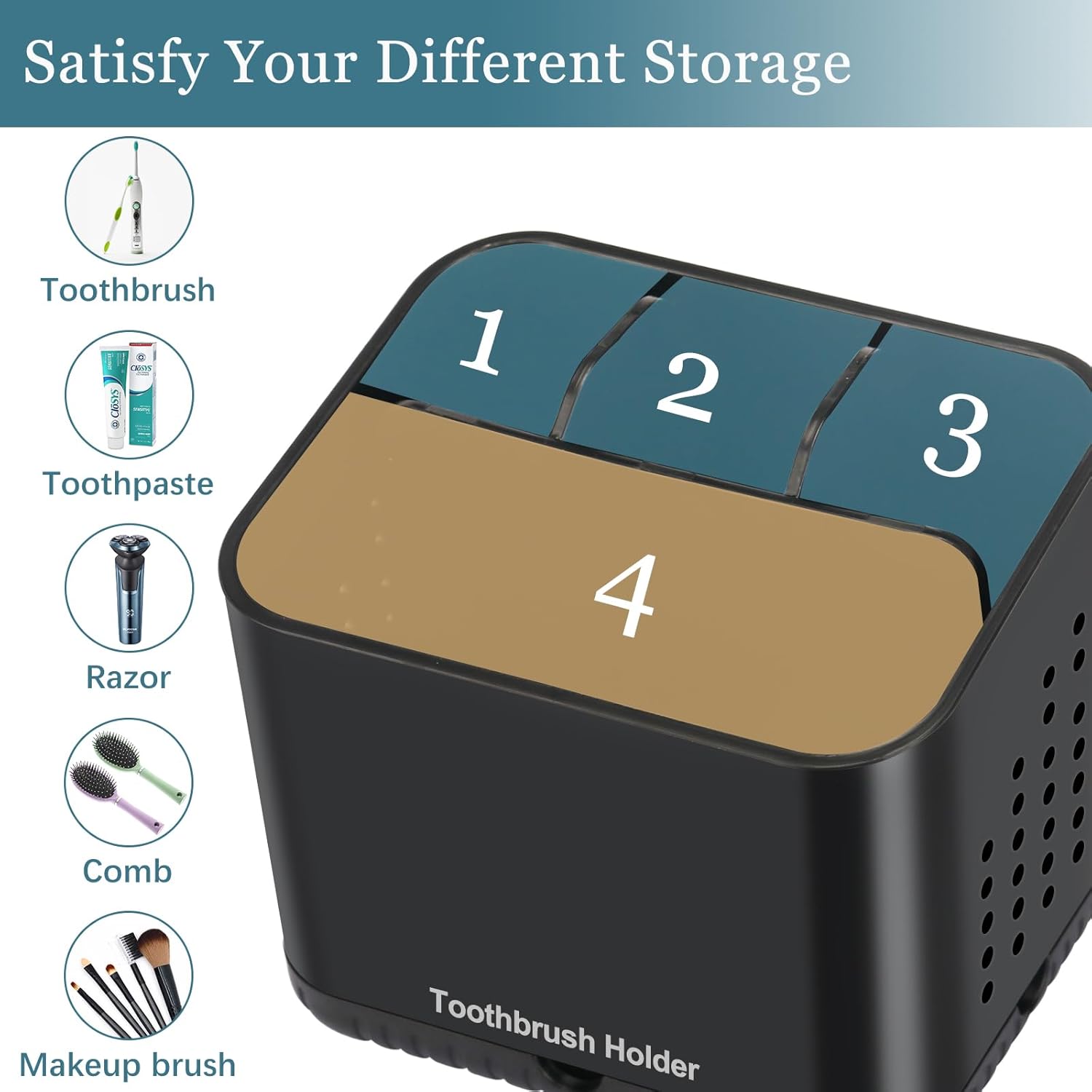 PARKMANI 4 Slot Toothbrush Holder for Bathroom 1