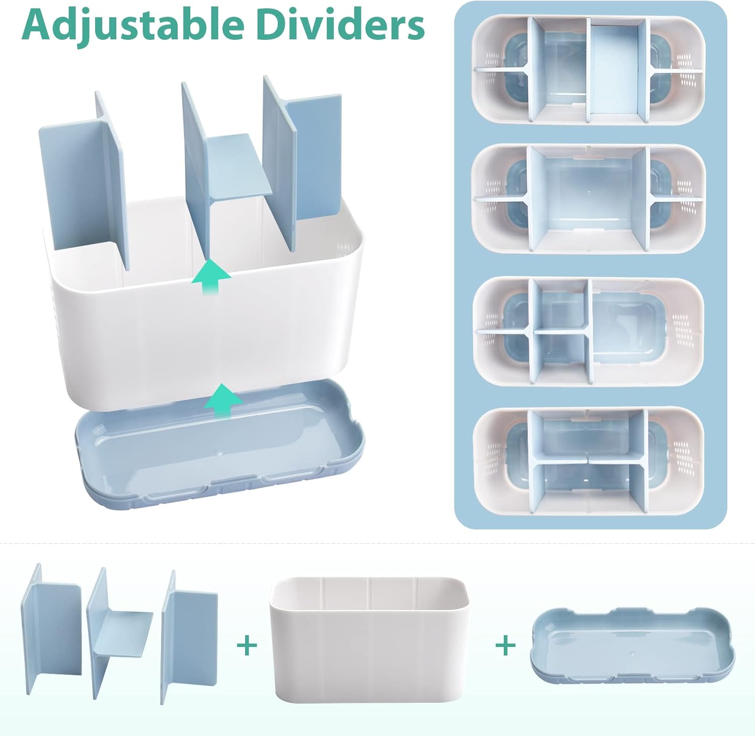 Boperzi 6-Slot Toothbrush Holder with Drainage and Anti-Slip Design