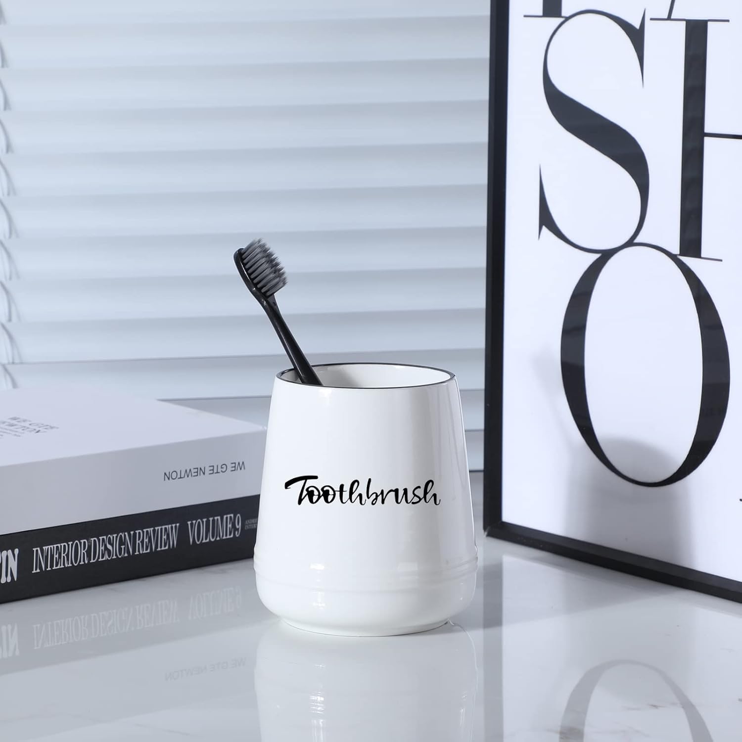 LEETOYI Porcelain Toothbrush Holder White 1