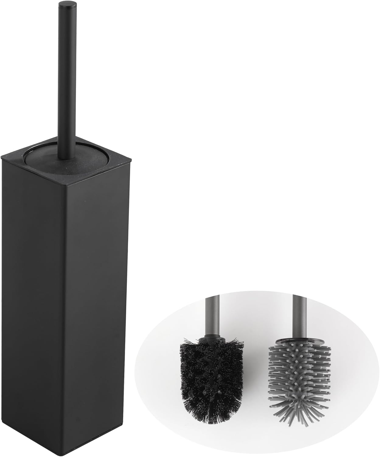 BVL Toilet Brush and Holder Set Black Freestanding 1