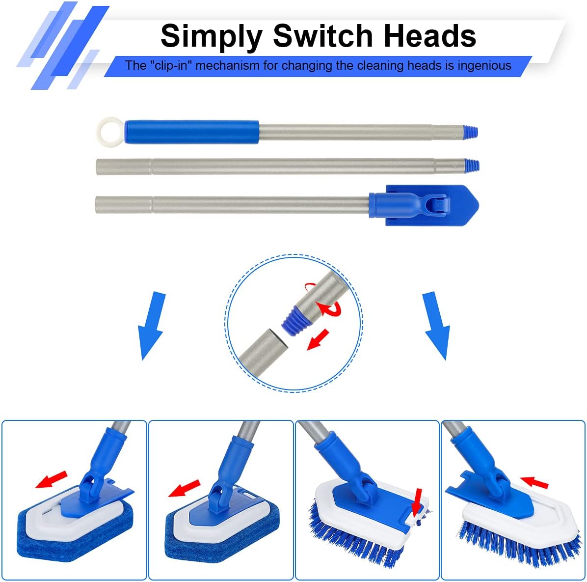 Lalafancy Extendable Shower Brush with 50 Handle