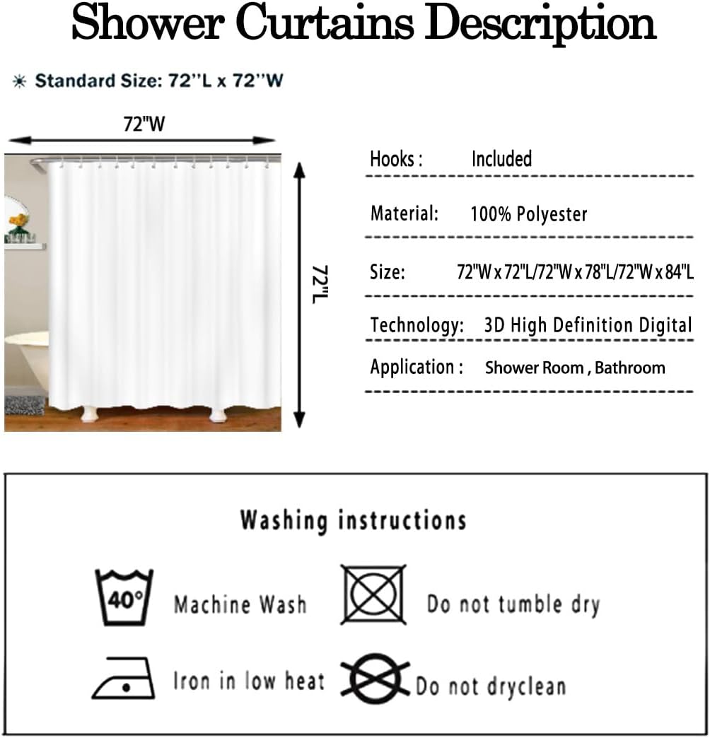 Feelyou Nautical Themed Shower Curtain Set 72x78
