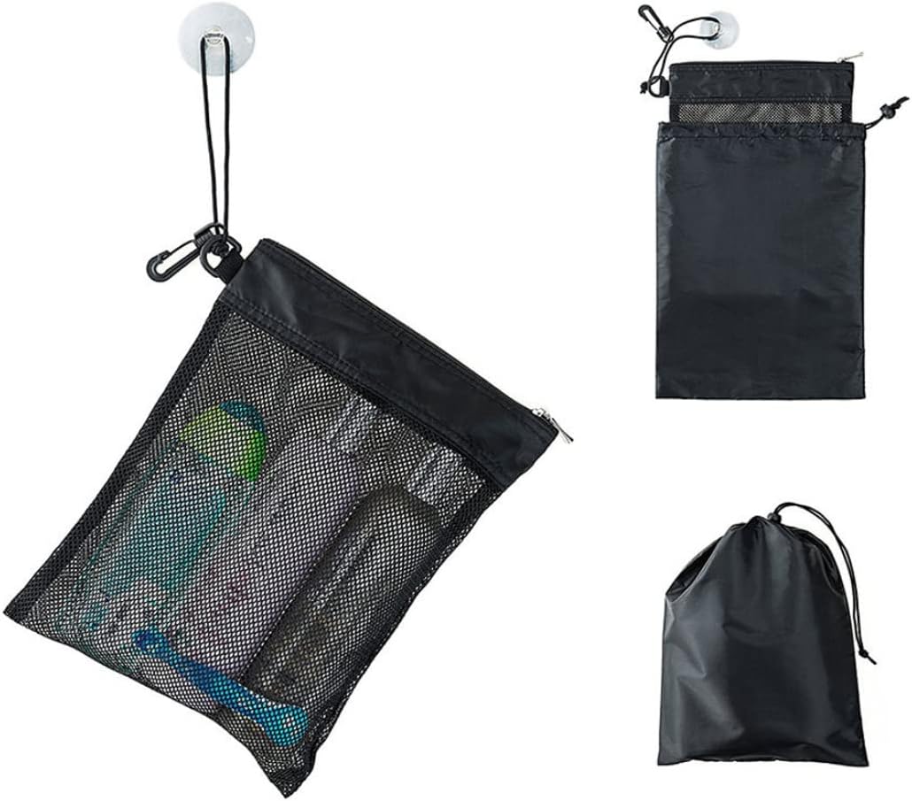 Shower Bag Tote with Zipper and Drawstring