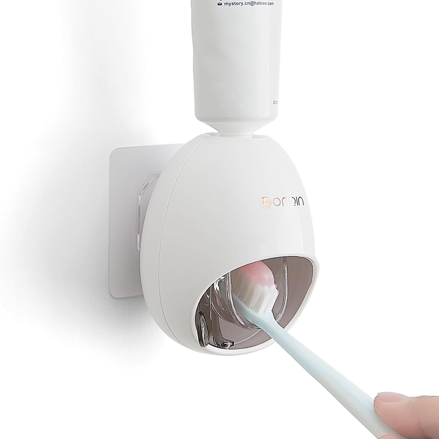 Fufengz Toothpaste Dispenser Wall Mount Automatic Squeezer for Kids Grey
