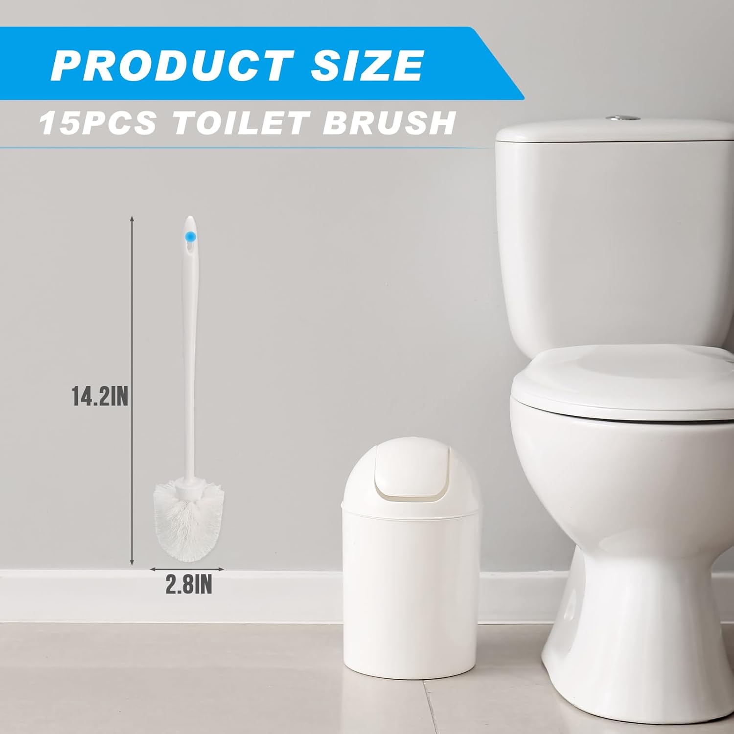 Tioncy 15 Pcs Toilet Brush Set Heavy Duty