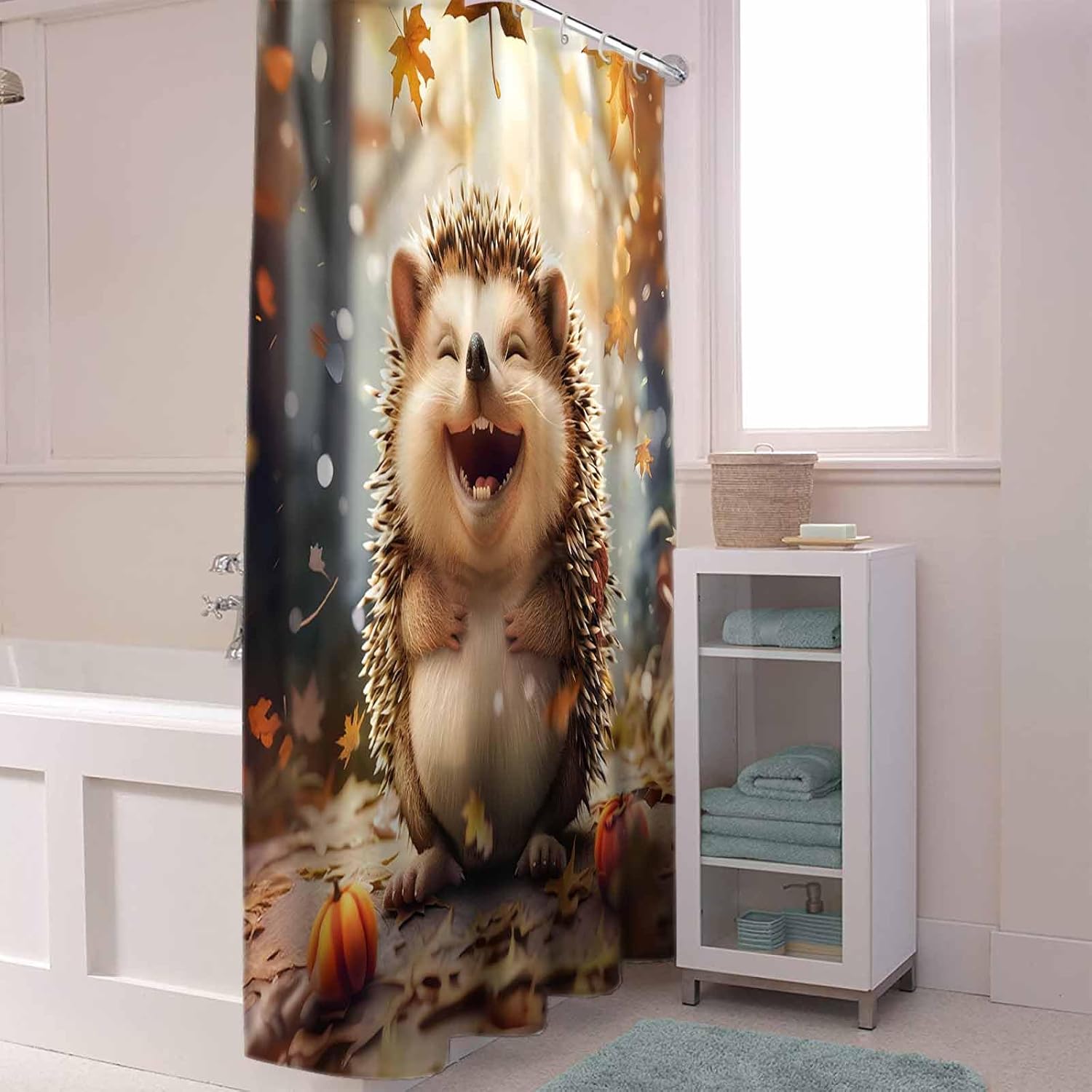 Funnywall88 72 Inches Maple Cartoon Shower Curtain Set