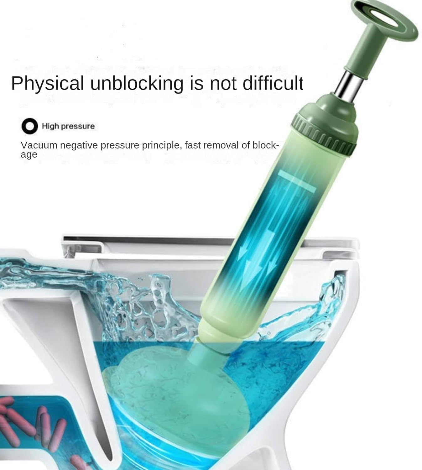 Heavy-Duty Toilet Plunger with Vacuum Suction