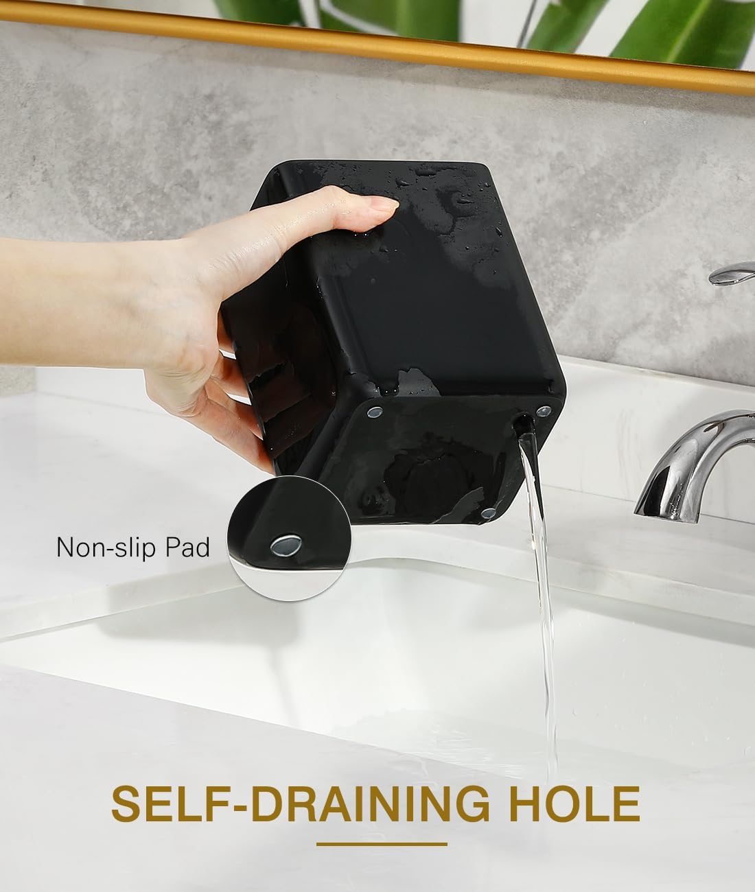 Luxspire 3 Slots Toothbrush Holder Matte Black