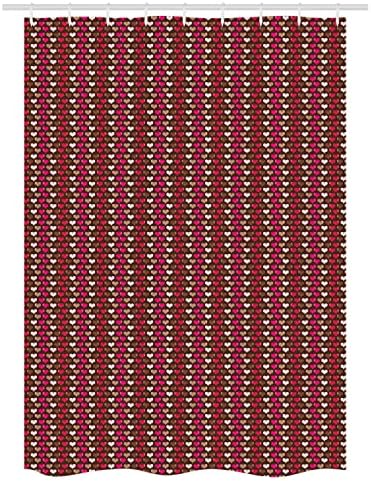 Ambesonne Abstract Stall Shower Curtain Brown Fuchsia 54x78 with Hooks