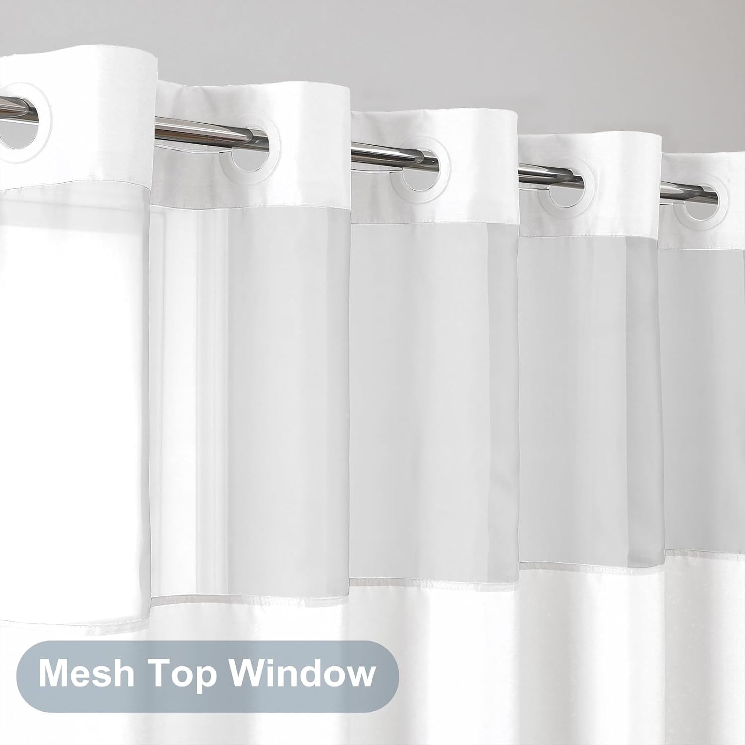 Summout Split Shower Curtain - 72x74 White