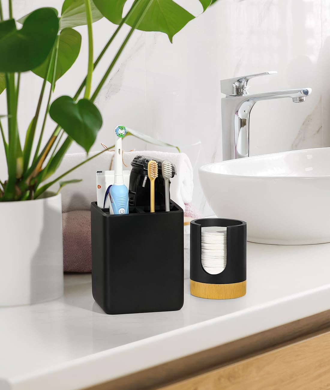 Luxspire 3 Slots Toothbrush Holder Matte Black