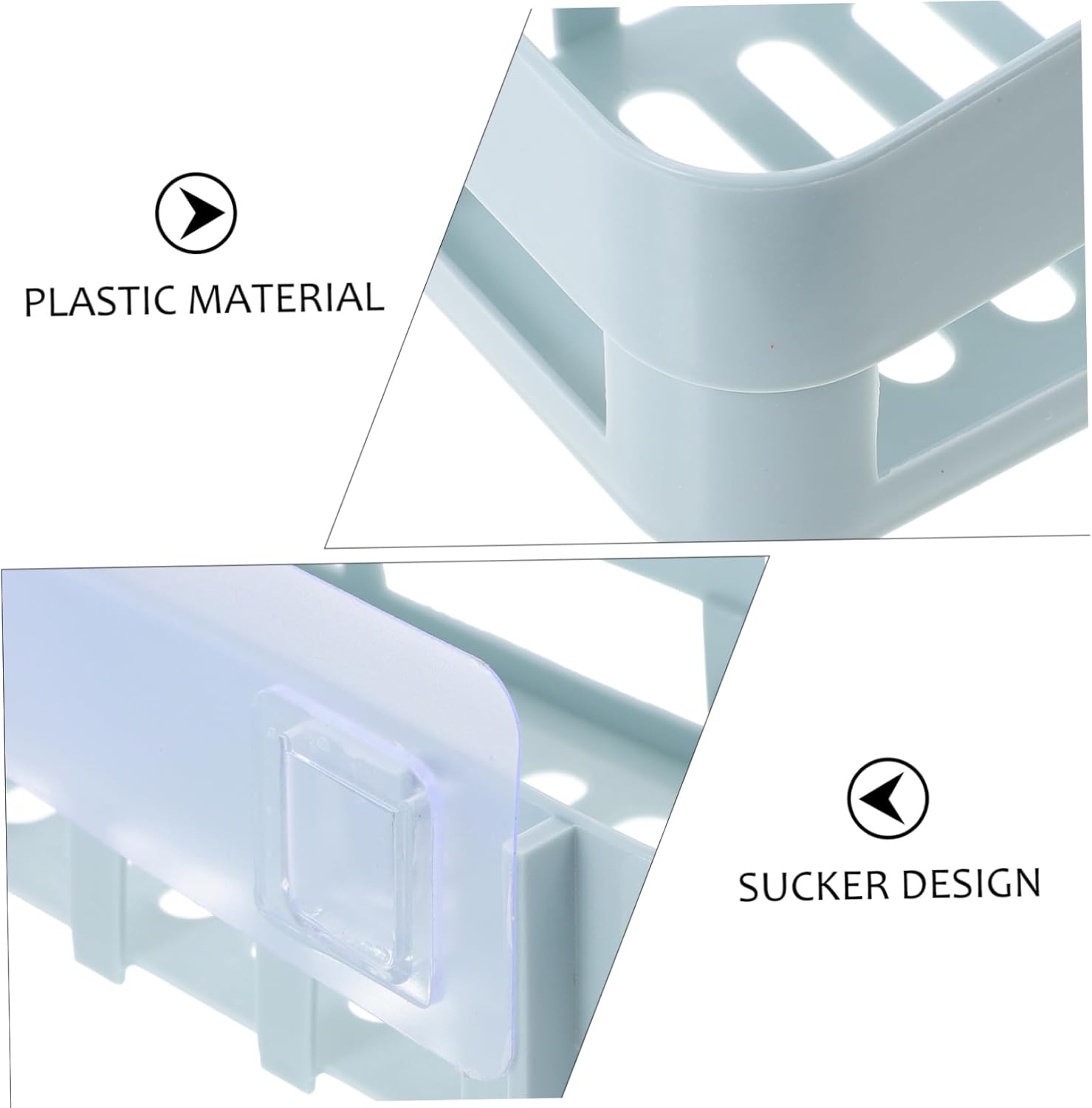 Amosfun Adhesive Shower Caddy with Dry Storage