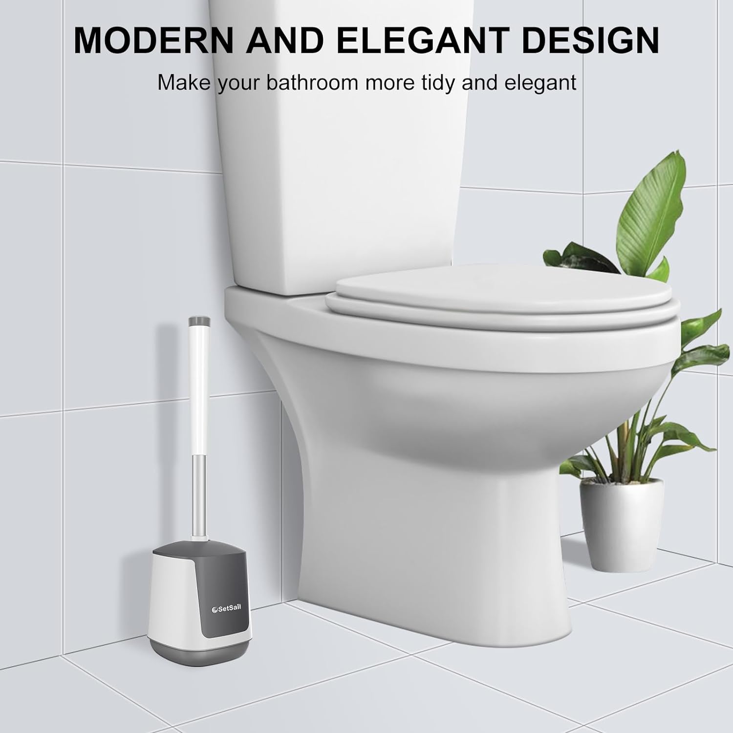 SetSail Toilet Brush 3 Pack with Holder and Bristles