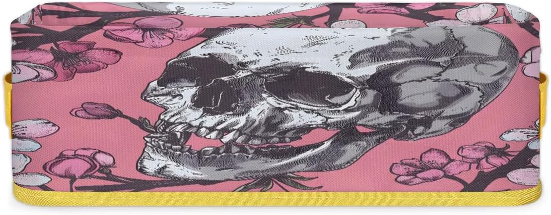 Tablerazzi Pinks Skull Toilet Paper Basket with Handle