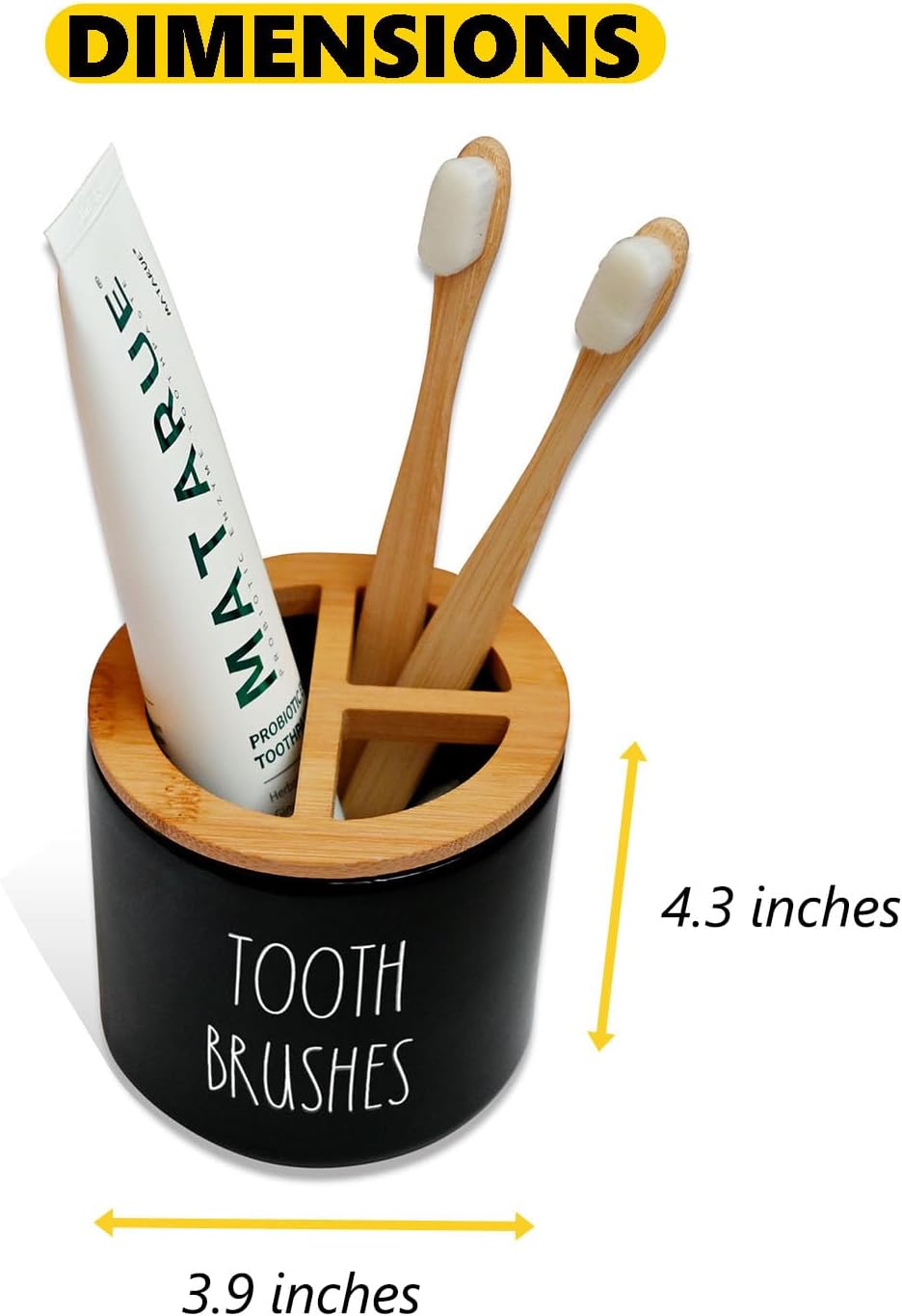 CHONIC Farmhouse Toothbrush Holder with Bamboo Lid 1