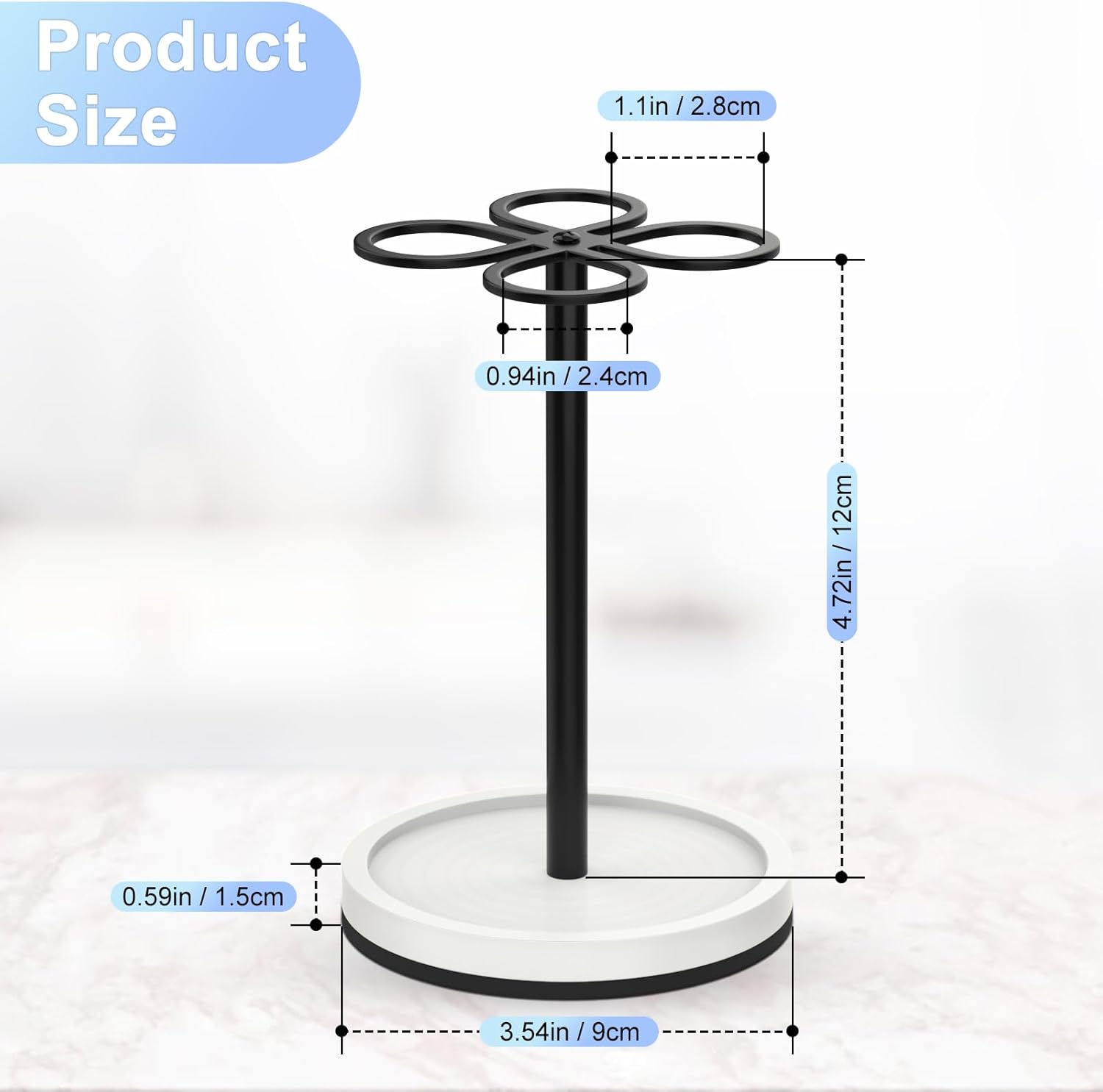 Luxspire Toothbrush Holder Stand Matte Black