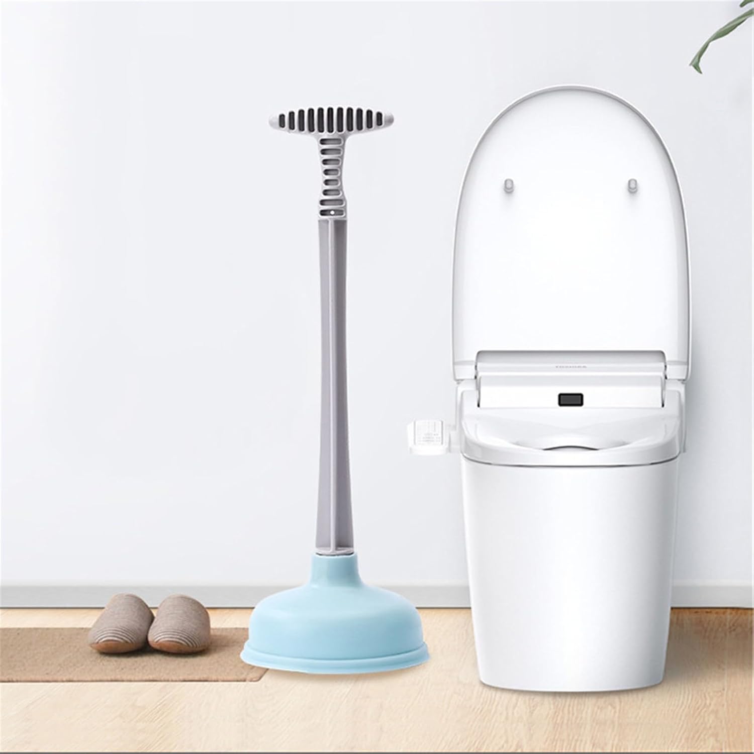 Heavy Duty Toilet Plunger with Holder and Long Handle