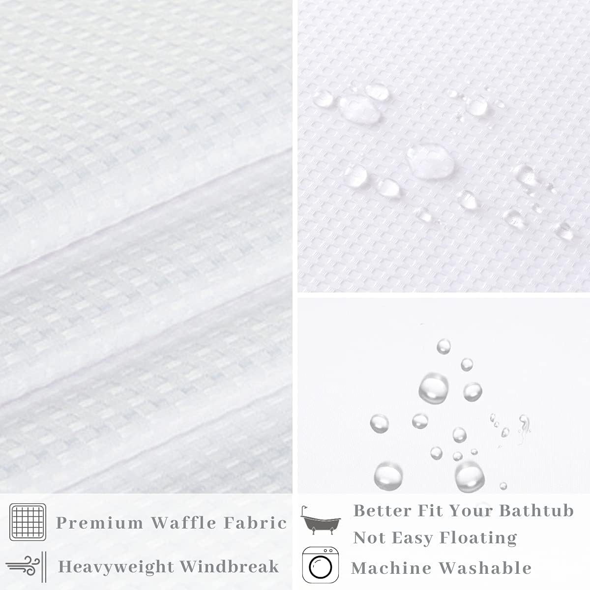 Ecoehoe 36x72 Hook-Free Shower Curtain Set with Polyester Liner and Magnets