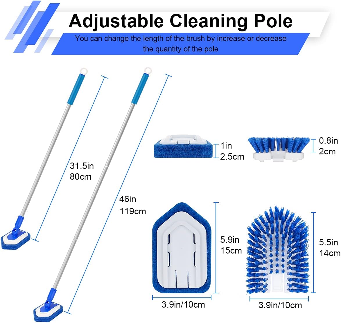 Lalafancy Extendable Shower Brush with 50 Handle