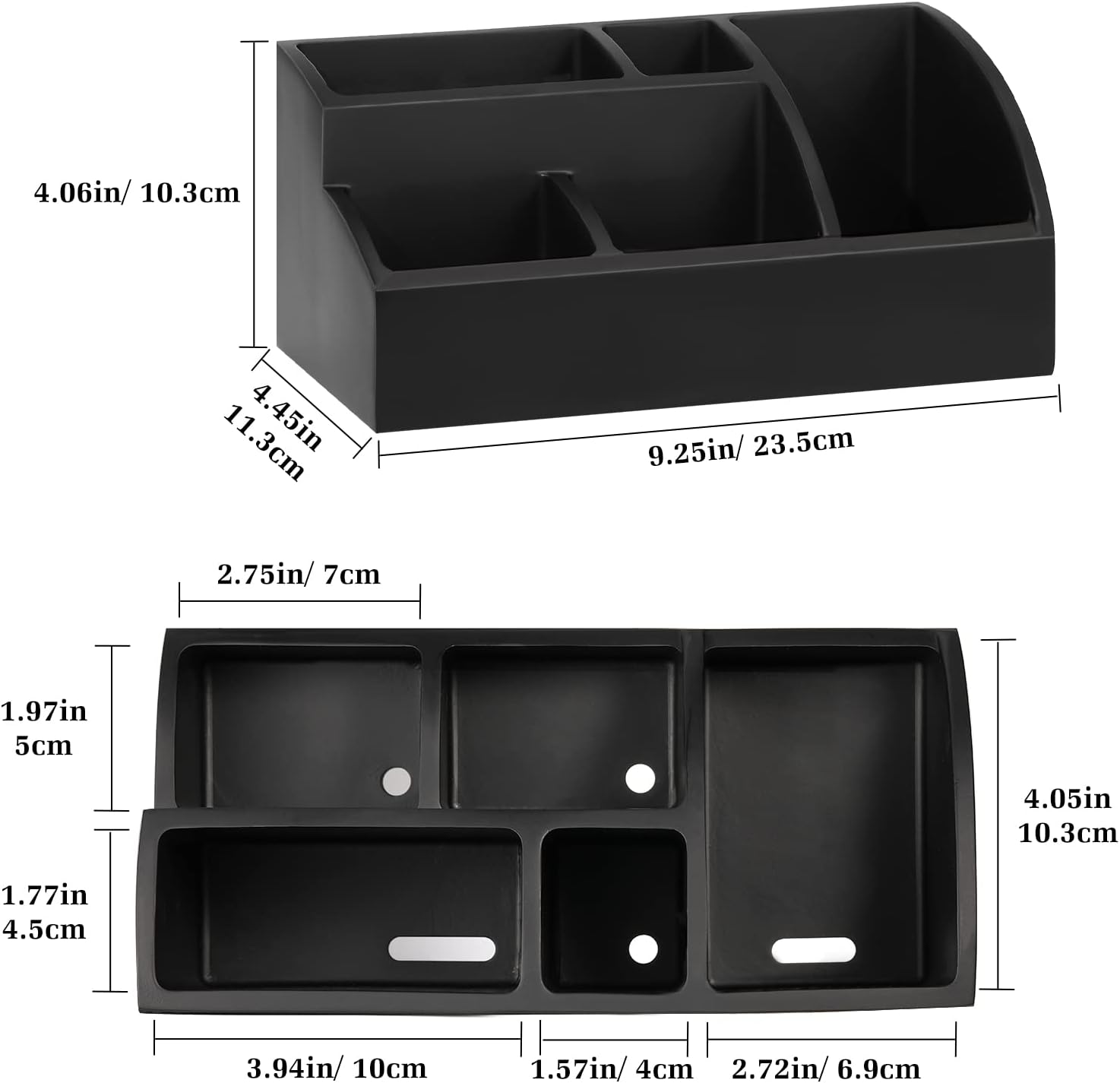 Luxspire 5 Slot Bathroom Counter Organizer with Drainage Matte Black