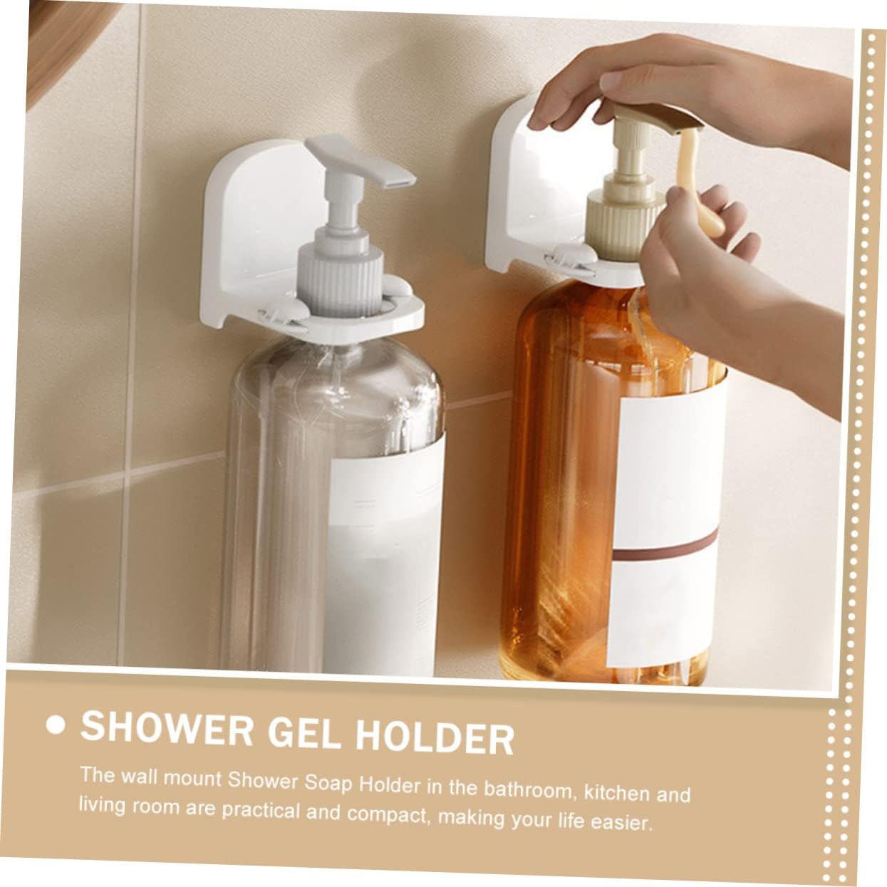 Garneck Wall Mounted Shampoo Dispenser No Drilling