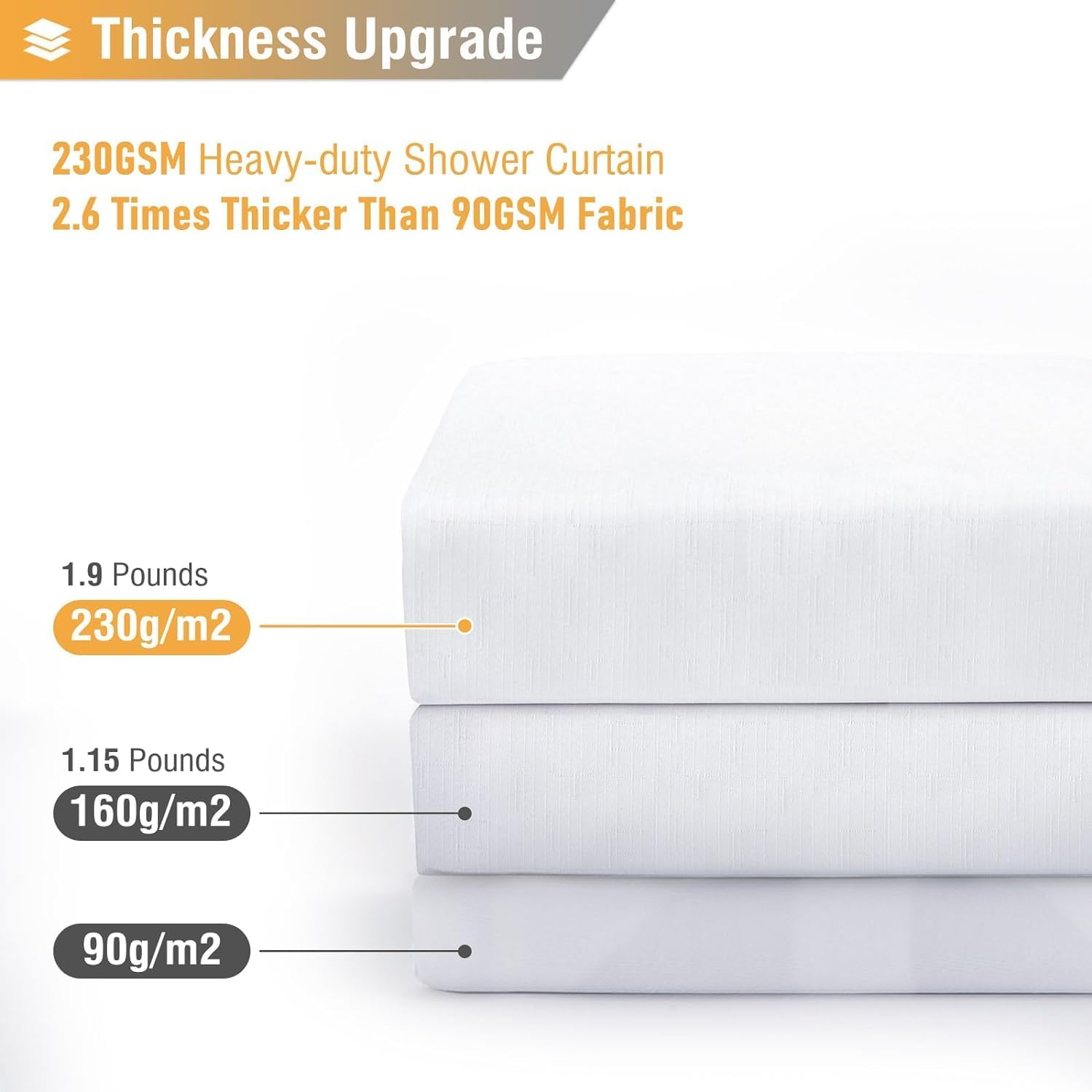 BTTN Linen Textured Shower Curtain Set - 60 x 84 Inch White