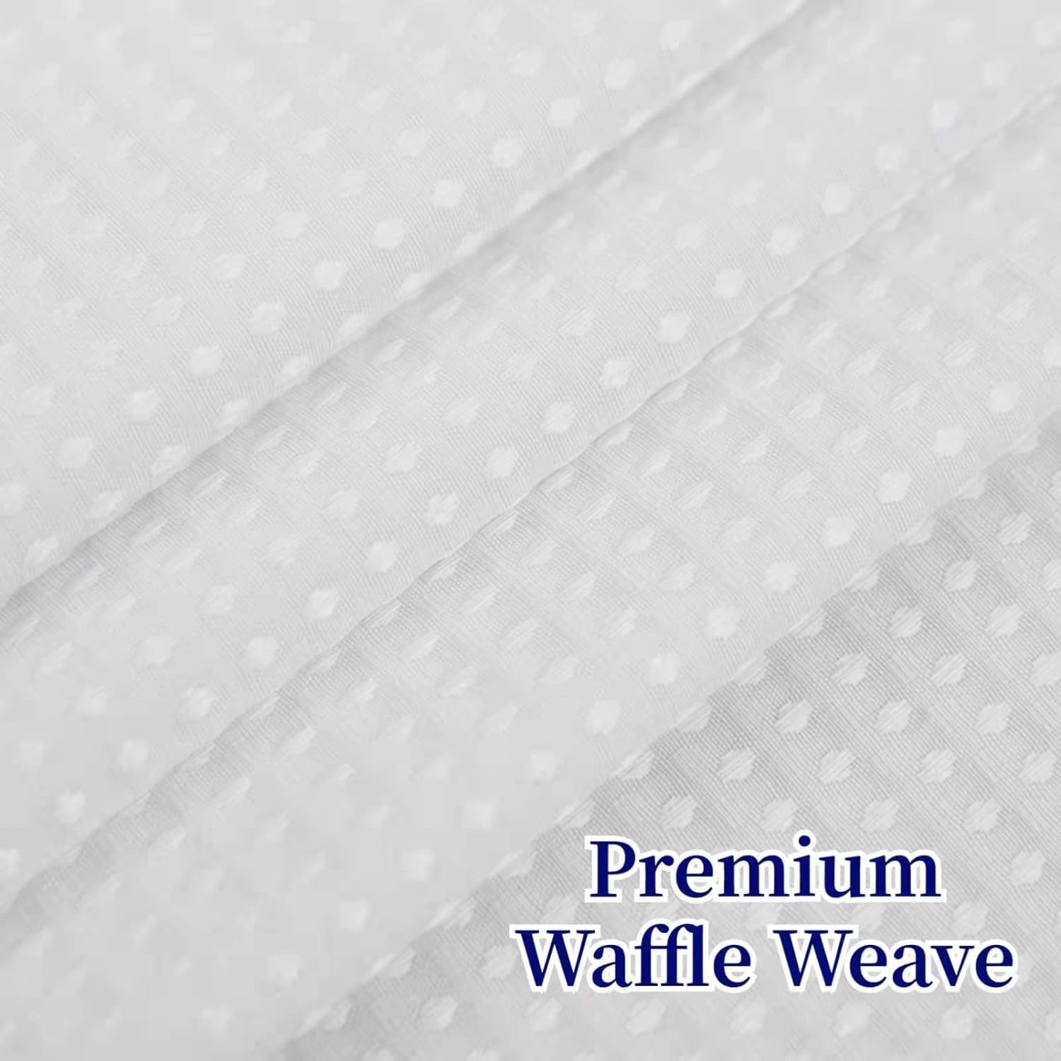 No Hooks Waffle Weave Shower Curtain Set - Hotel Grade Waterproof with Sheer Window