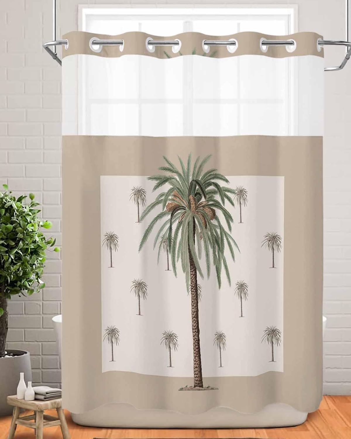 Prime Leader No Hook Geometric Shower Curtain Set 72x72 1