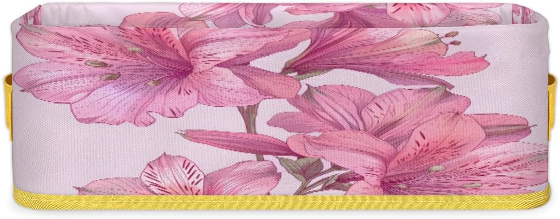 Pinks Floral Toilet Paper Baskets for Bathroom Storage 1