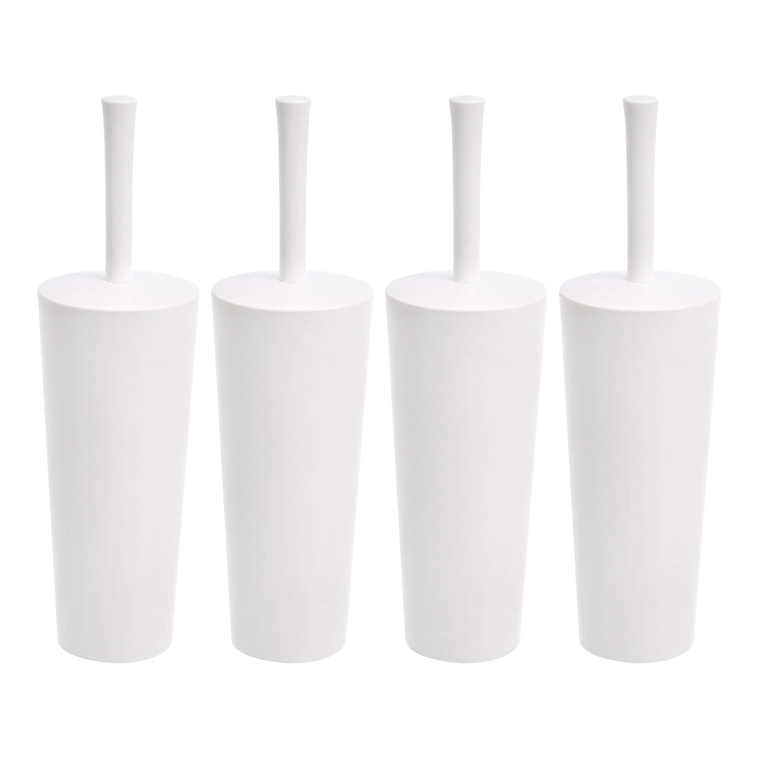 Amazon Basics Toilet Brush and Holder Set - 4-Pack White 1