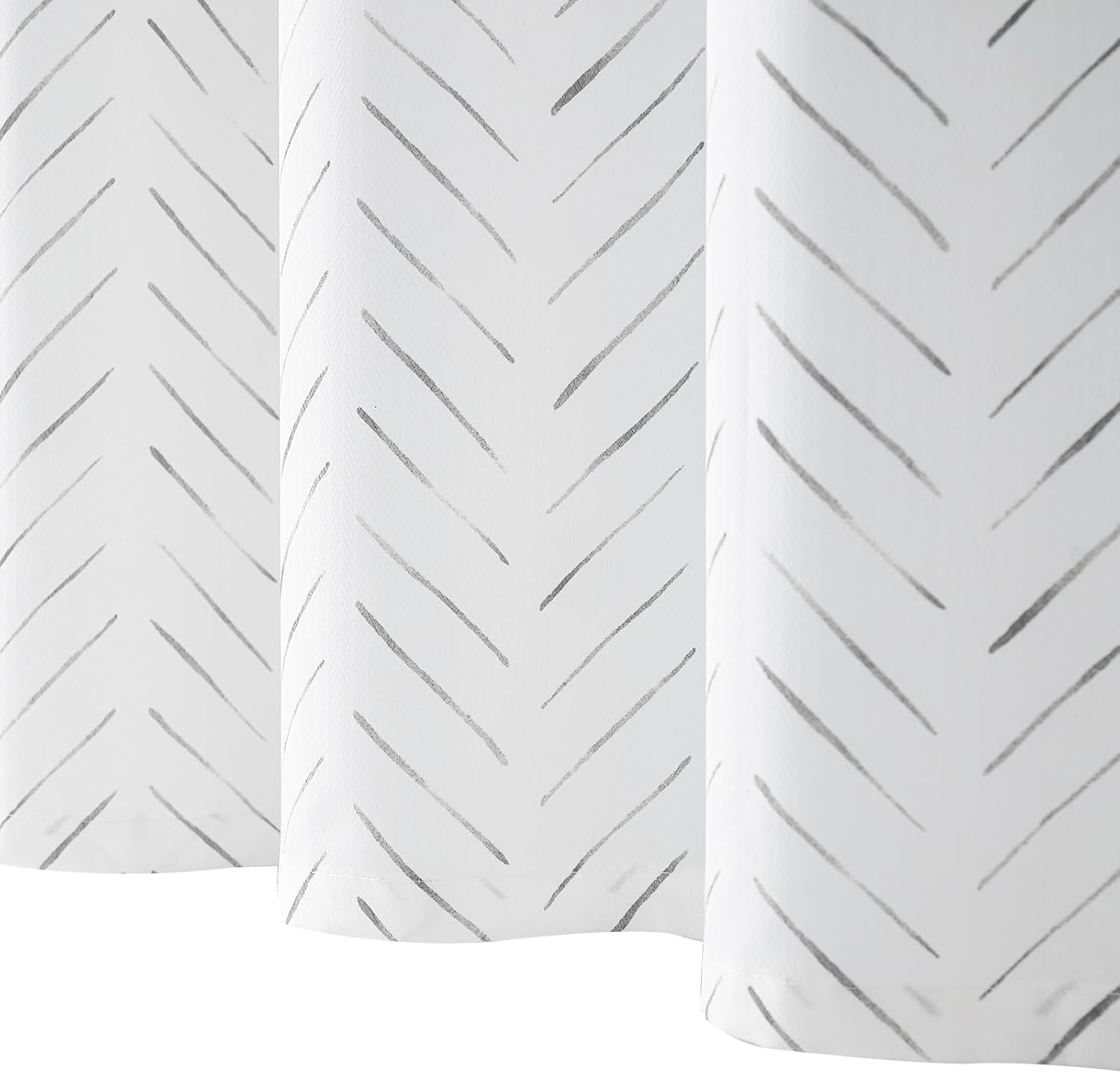 Jinchan Extra Long Grey White Shower Curtain with 12 Hooks 70x84 Inches