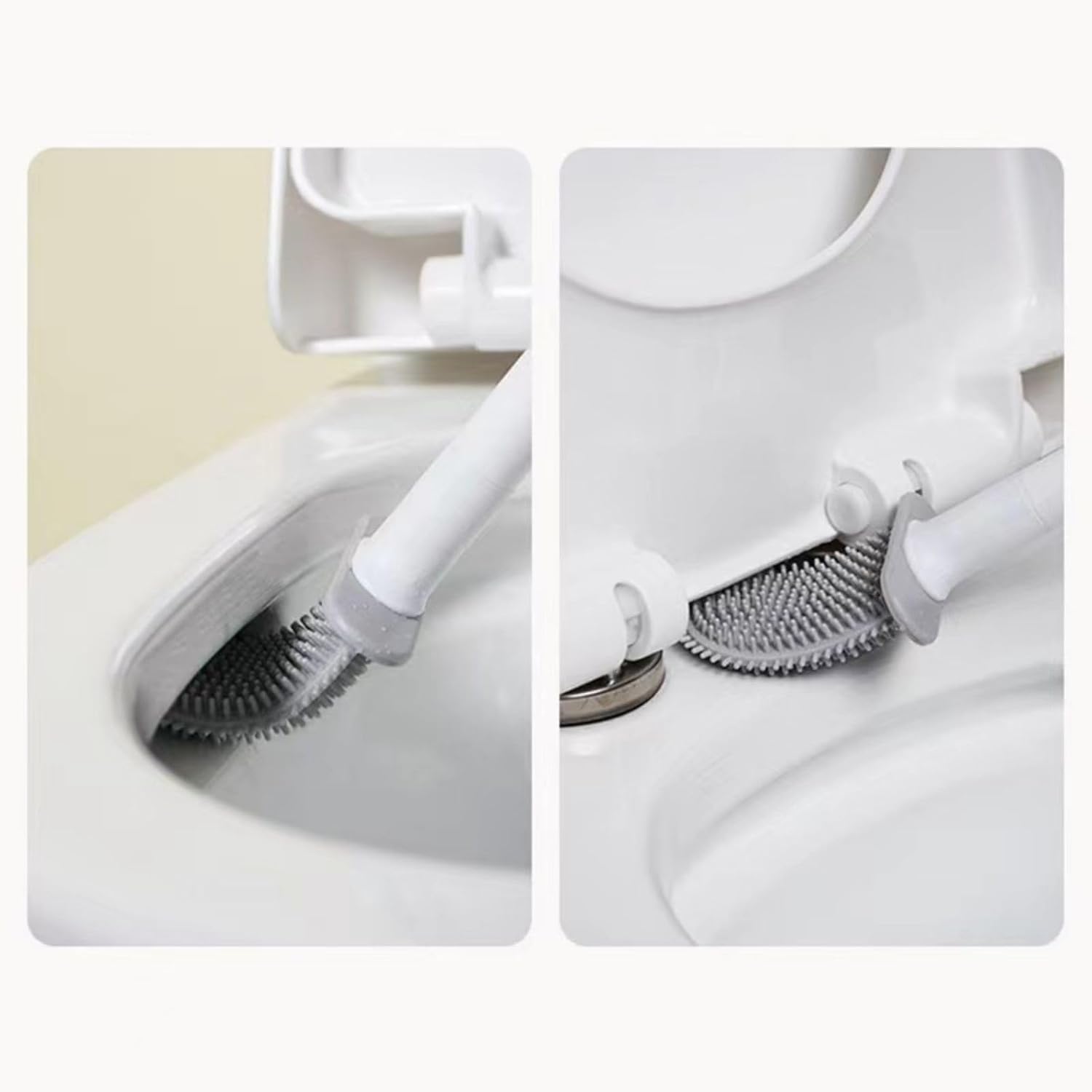 Thaibna Toilet Brush with Silicone Head and No-Slip Handle