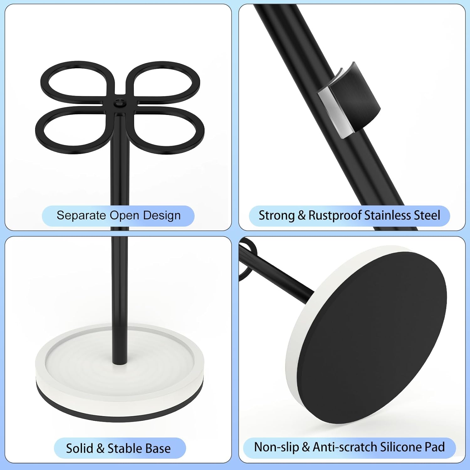 Luxspire Toothbrush Holder Stand Matte Black