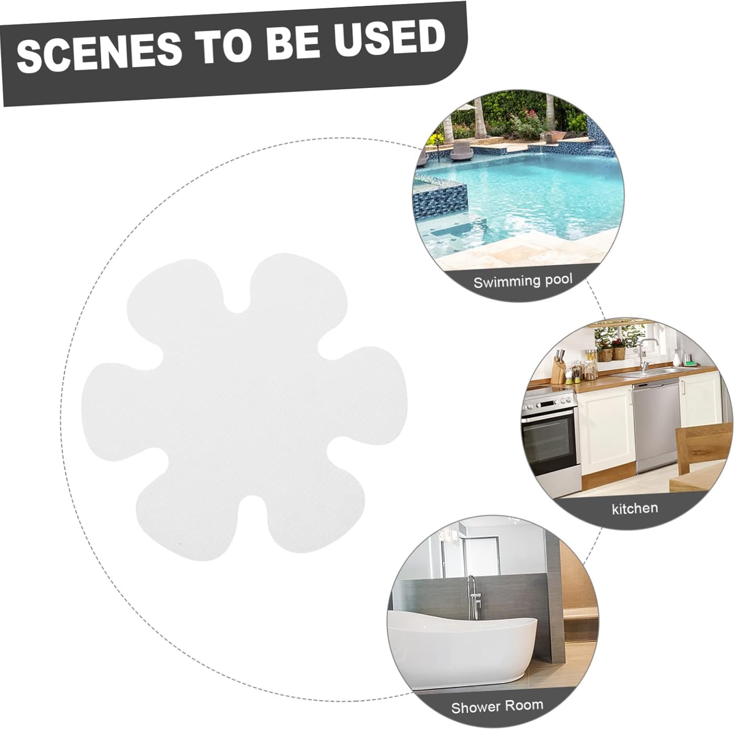 VOSAREA Flower-Shaped Non-Slip Floor Sticker for Bathroom