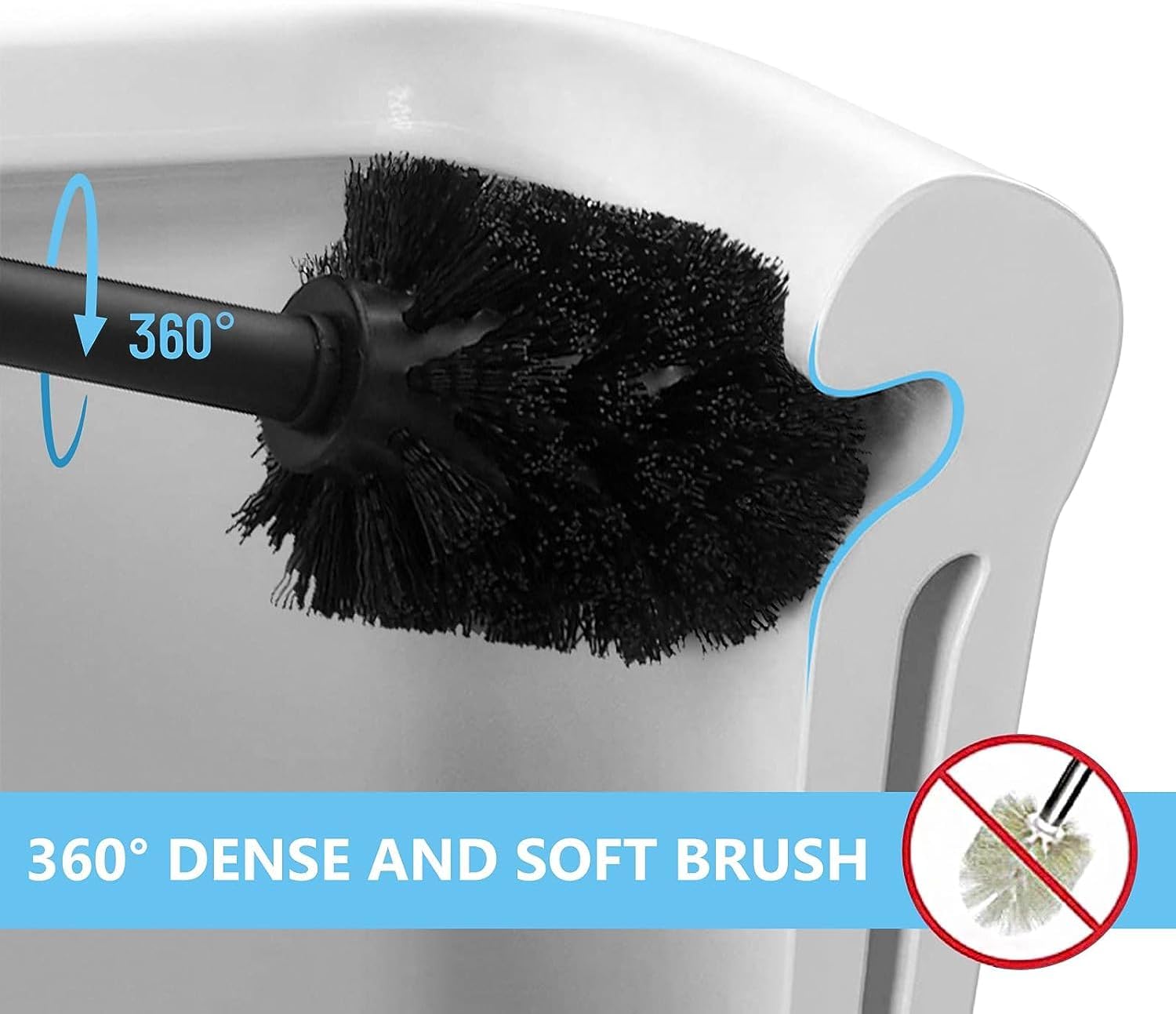Zahari Home Toilet Bowl Brush with Holder - Painted Satin Gold