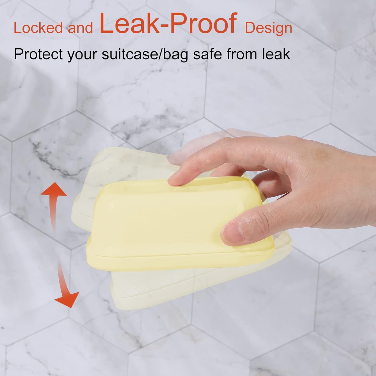 Quatish Leakproof Soap Holder with Lid and Drainage Layer