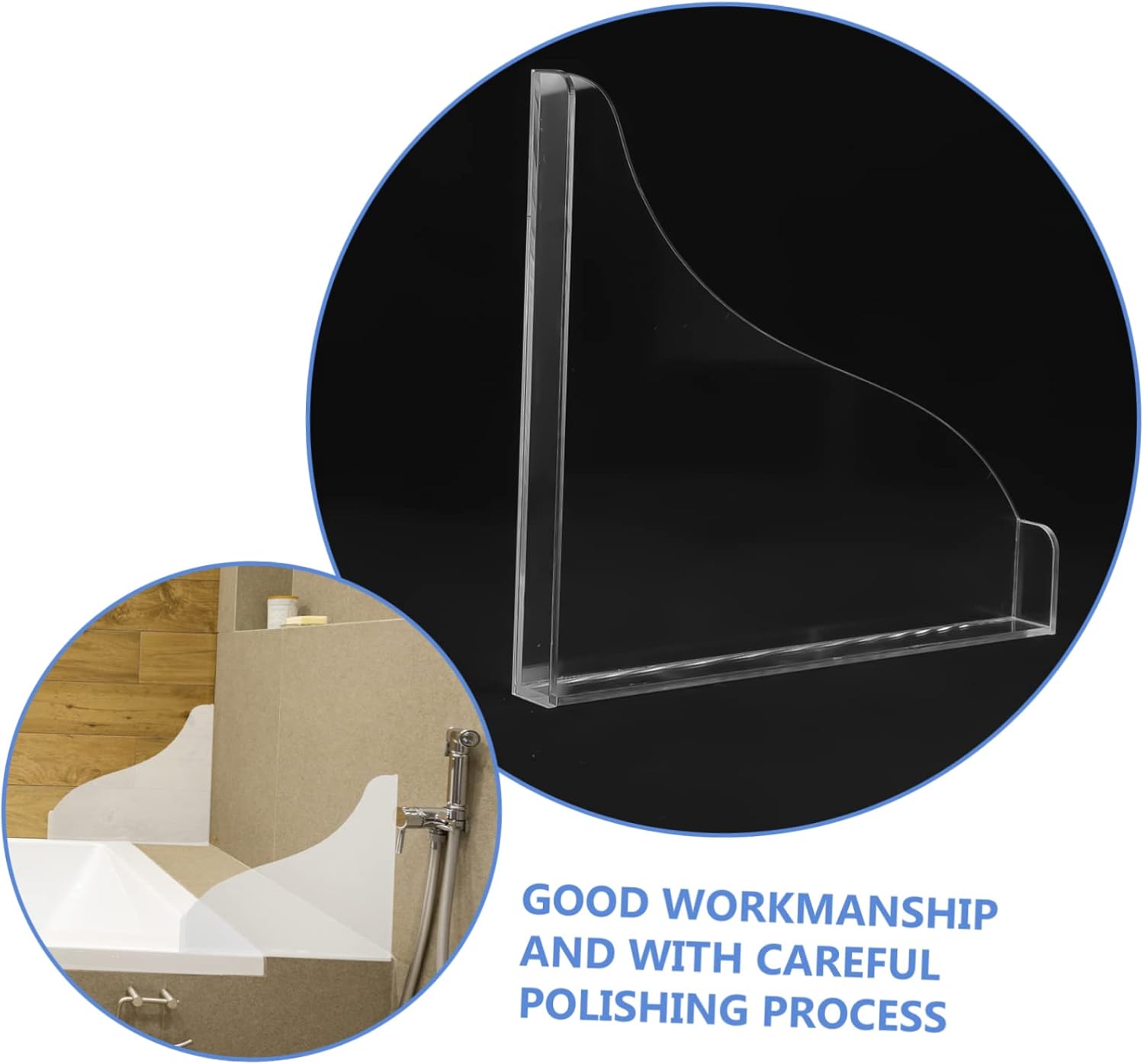 Wakauto Acrylic Bathtub Splash Guards Set Leakproof Easy Install