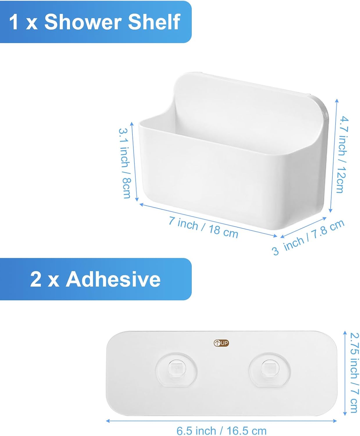 ANRUI Wall Mounted Shower Shelf - White