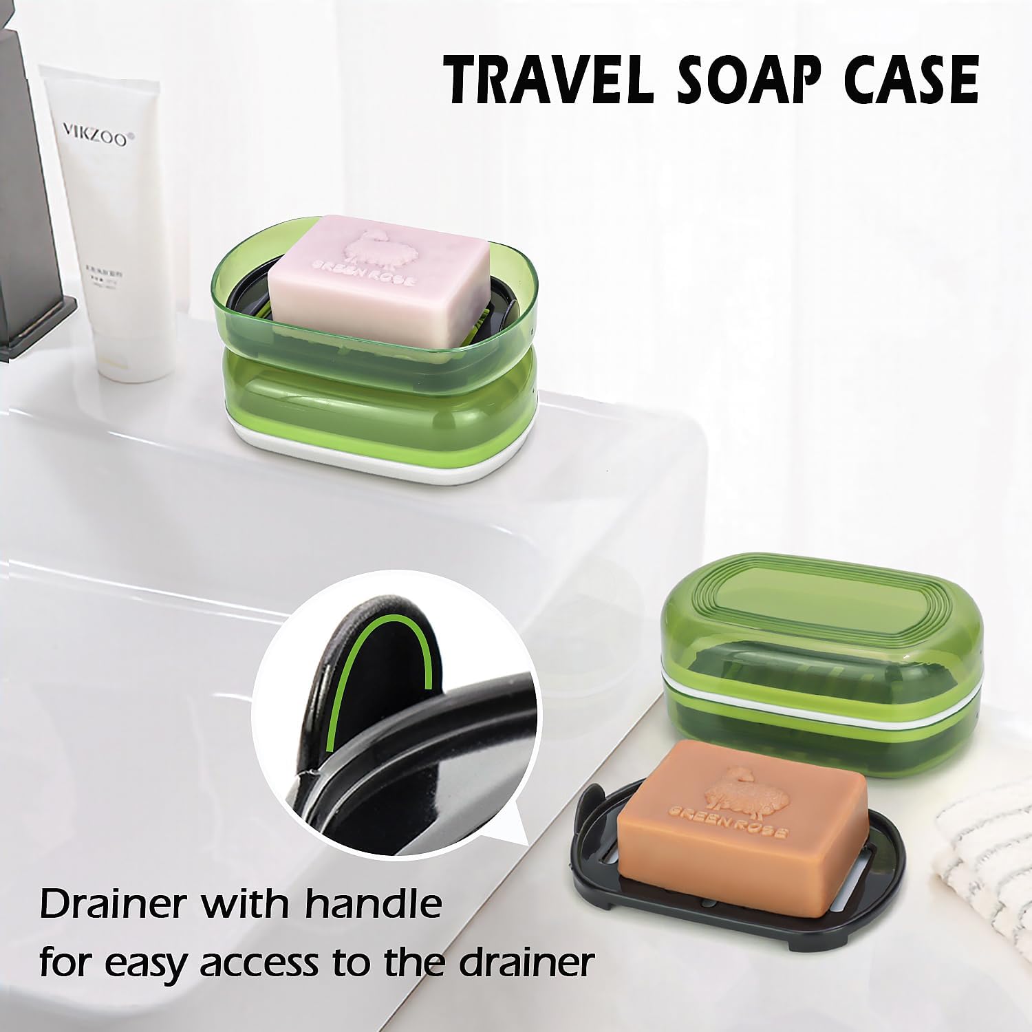Travel Soap Case with Lid - 3-Layer Design Leak-Proof Portable