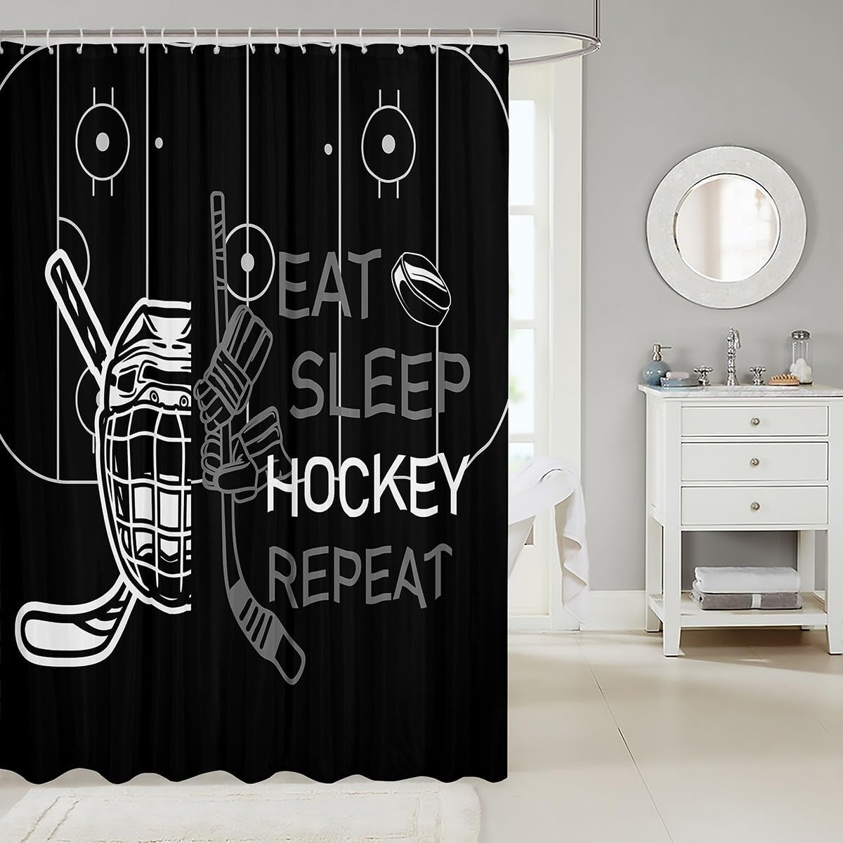 Feelyou Kids Hockey Shower Curtain 72x72 Set