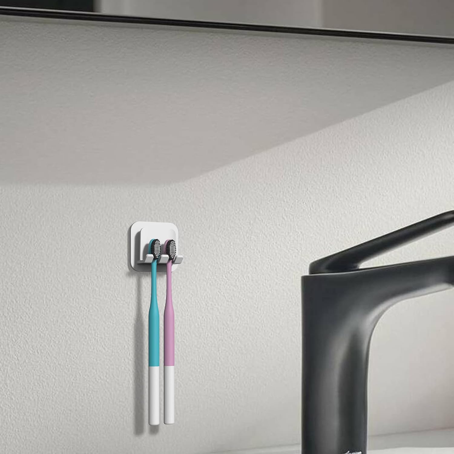 2 PCS Self-Adhesive Toothbrush Holders Wall Mounted